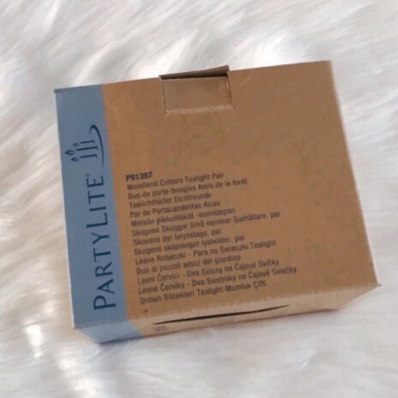 PartyLite Woodland Critters Tealight Pair Set Candle Holder Decor - Picture 10 of 12